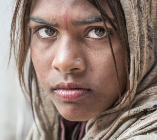 Girl with cloak, Pushkar, India.